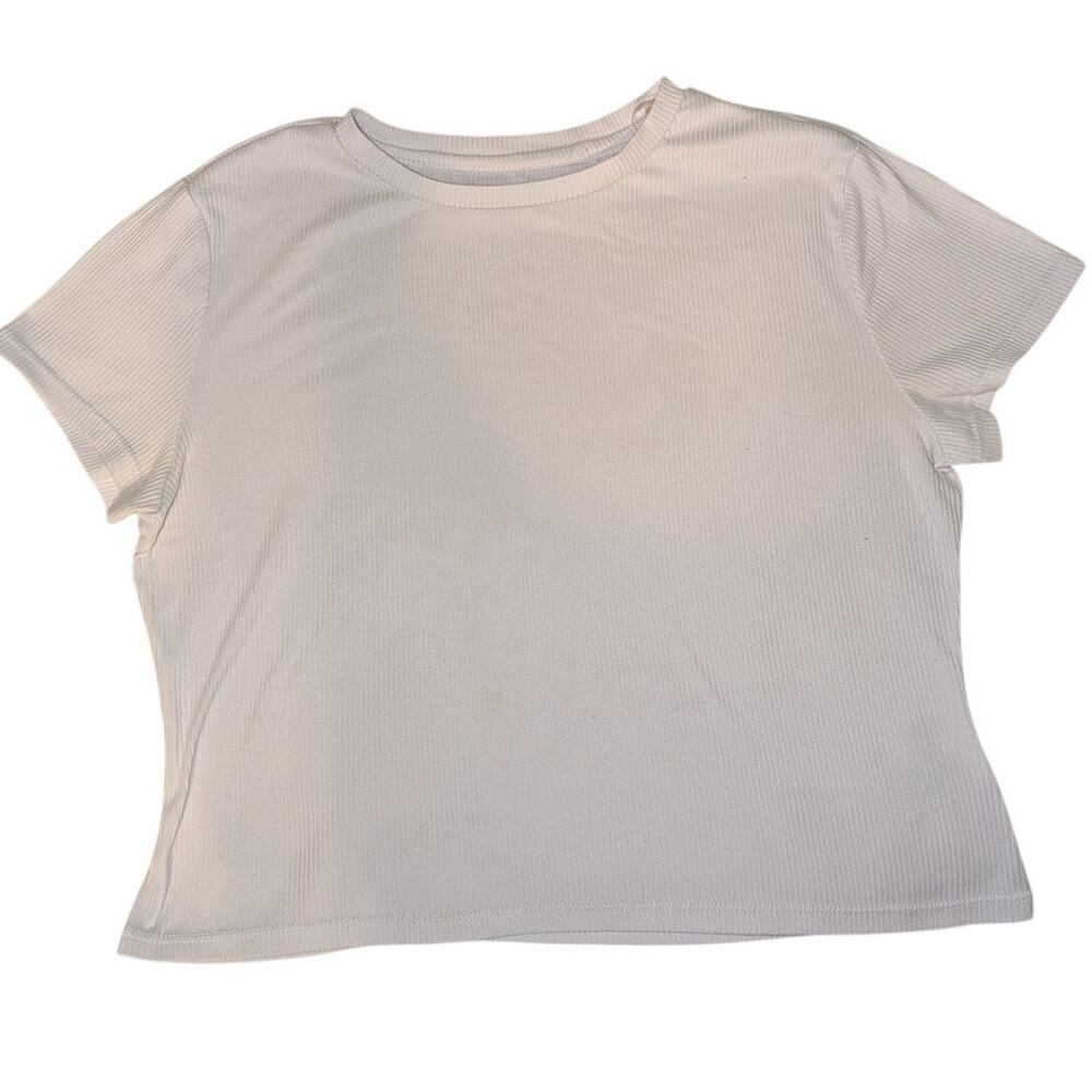 No Boundaries Women's White Crop Top Size L (12-14)